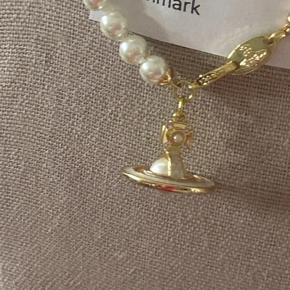 Vivienne Westwood SIMONETTA 3D Orb ENAMEL Pearl Choker Necklace - Picture 9 of 13